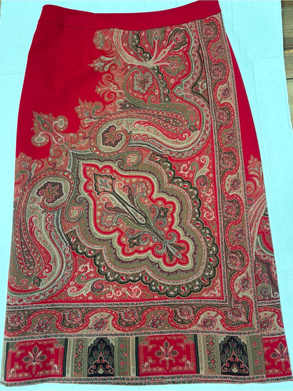 Talbots Red Paisley Maxi Skirt - Picture 2 of 7